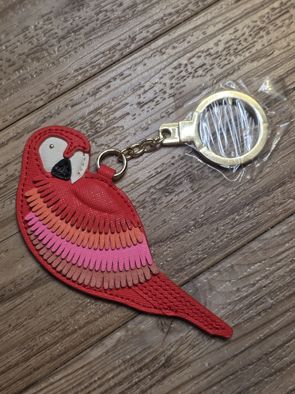 Kate Spade Leather Parrot Keychain